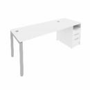 Рабочая станция с опорной тумбой Metal System Б.РС-СТП -1.4 Белый/Серый_12