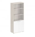 Шкаф высокий четырехдверный со стеклом Sigma SG.811.OL.WH.GL Дуб светлый Белый_35