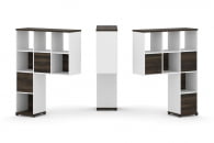 Надставка на стол высокая двухсторонняя + задняя стенка (5 шт.) CONCEPT CN.DNV-003 Дуб Мали Белый бриллиант Черный металл_9