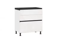 Тумба кухонная 800 с 3 ящиками ЛЮКС (4) Шервуд ЛД 281.800.000.152 Белый Белый глянец_17