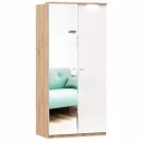 Шкаф двухстворчатый с зеркалом Фиджи ЛД 659.239.000 Дуб Золотой Белый_21