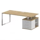 Стол руководителя с опорной тумбой  SHIFT SK.SRT-200 (R) Тиквуд Темный/Антрацит_9