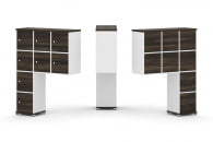 Надставка на стол высокая односторонняя + задняя стенка (8 шт.) + распашной фасад (8 шт.) CONCEPT CN.ONV-010 Дуб Мали Белый бриллиант Белый металл_35