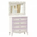 Комод с 4 ящиками и зеркалом Маркиза 01 Алебастр_0