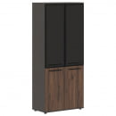 Шкаф комбинированный  с дверьми в металлической раме EDIS EHCS 85.7 Ясень Траун Белый Белый_12