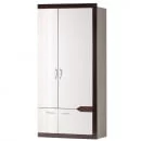 Шкаф для платья и белья 2-х дверный Ронда №318 Венге Белый глянец_2