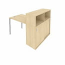 Рабочая станция с опорным шкафом-купе Metal System Б.РС-СШК-3.1 Акация/Серый_35