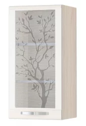 Шкаф-витрина (лев/прав) Графит 74.04 Сосна Астрид/Ваниль