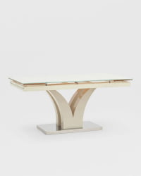 Стол обеденный Верона раскладной 160-220*90 глянцевый Бежевый