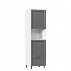 Шкаф для посуды 600 с 4 дверями Амели-3 ЛД 299.470.000.053 Белый Оникс серый