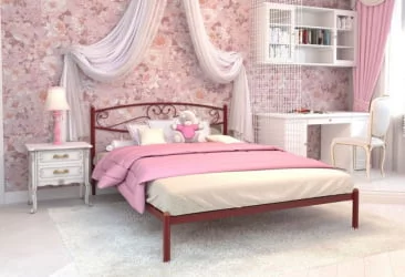 Полутороспальная кровать Каролина 1400х1900 Красная