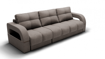 Диван Рич-2 (ЗР) Цвет фасада: Серо коричневый; Тип: Левый/правый; Материал фасада: Металл/Велюр