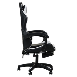 Геймерское кресло 1206 KINGQUEEN цвет черный/белый с массажем 1206-black-white-mass