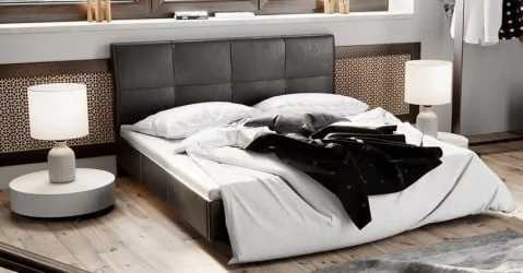 Кровать 160 на 200 Элис с мягкой обивкой  тип 1 Темная