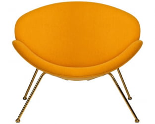 Кресло дизайнерское ДОБРИН ЕМИЛЙ (желтая ткань АФ13, золотое основание) 2 шт / DOBRIN EMILY AF13,