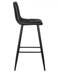 Стул барный ДОБРИН НИCОЛЕ (черные матовые ножки, черная экокожа (П-01)) 2 шт / DOBRIN NICOLE (P-01))