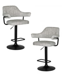 Стул барный ДОБРИН CХАРЛЙ БЛАCК (светло-серый твид (ЛЕО04)) 2 шт / DOBRIN CHARLY BLACK (LEO04))