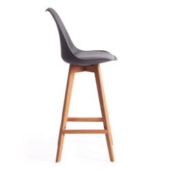 Стул барный TULIP BAR (mod. C1014H) пластик/дерево, 57 х 48 х 104 см, серый 024 /натуральный