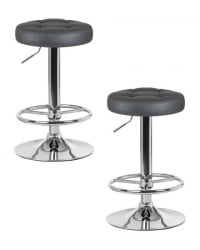 Табурет барный ДОБРИН БРУНО (серый) 2 шт / DOBRIN BRUNO