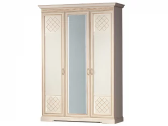 Шкаф трехдверный Парма 800 Кремовый белый Патина