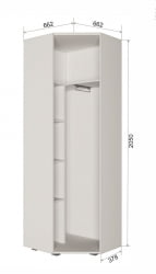 Угловой шкаф в прихожую Пайн ПП 6 Дуб Ривьера Бетон Пайн