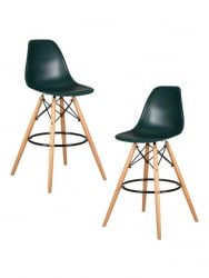 Стул барный ДОБРИН ДСВ БАР (ножки светлый бук, цвет темно-зеленый (Г-13)) 2 шт / DOBRIN DSW BAR (G-13))