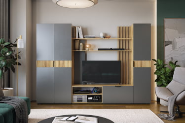 Гостиная ГК02Бери дуб крафт золотой/графит