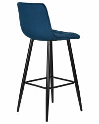 Стул барный DOBRIN NICOLE (черные матовые ножки, темно-синий велюр (108-95))