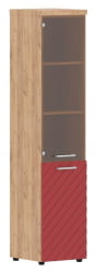 Шкаф колонка комбинированная с топом (левый) Торр ЛУКС ТЛХC 42.2 Л Дуб Бофорд Красный / Torr LUX TLHC L