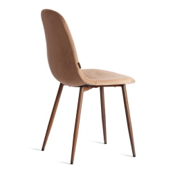 Дизайнерский стул БРЕЕЗЕ (мод. ДЖСC-58) Велюр/металл , 44 х 53 х 86 см, Дэрк бровн (темно-коричневый) ХЛР11/ орех / BREEZE (mod. JSC-58) Dark brown HLR11/