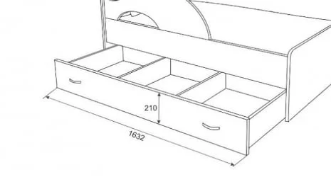 Ящик для детской кровати РАДУГА Дуб млечный