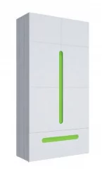 Детский шкаф для одежды Палермо Юниор 07 Белый глянец Ясень шимо светлый Зеленый
