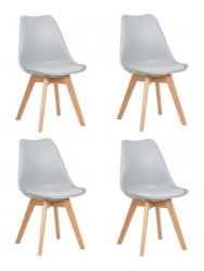 Стул обеденный ДОБРИН ДЖЕРРЙ СОФТ (ножки светлый бук, цвет сиденья светло-серый (ГР-01)) 4 шт / DOBRIN JERRY SOFT (GR-01))