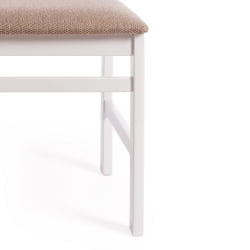 Стул CROSSMAN Многослойная фанера, 100*41*40, white, ткань бежевая (Ford William 7)