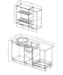 Маленькая кухня Лофт 1600