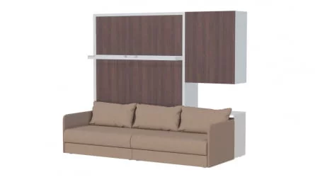 Кровать-трансформер Лайт К 1600 со шкафом Белый Дуб Сантана Либерти 5