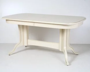 Стол обеденный раскладной Лира-3 (1,4м) тон 2М с золотой патиной