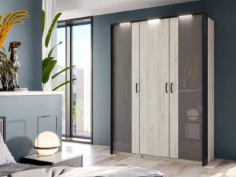 Фасад дверь комбинированная Техно ЛД 678.160.000 Дуб Крафт белый Серый шифер