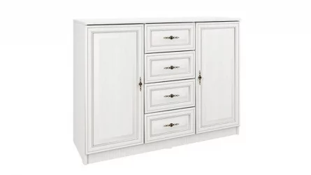 Комод в спальню Габриэлла 06.65 Вудлайн кремовый Аруша венге