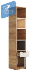 Стеллаж RICH СЖ-001 Миндаль/Глиняный серый/дуб крафт золотой