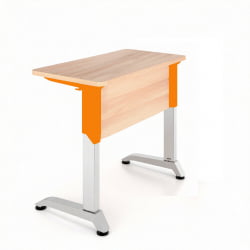 Парта одноместная Де Гласси Н (рост 3-5)  ЛДСП Дуб Сантана/ Металл Серый+Оранжевый