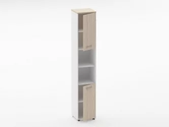 Шкаф 5 узкий закрытый с 2 -мя открытыми полками Deka 10.23.12Пр Туя/Белый