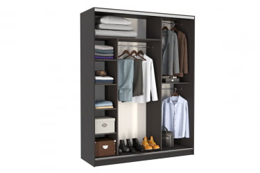 Шкаф-купе Бассо 2-600 с зеркалом SK-01B37 венге/крем