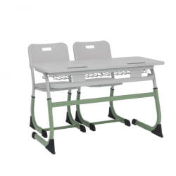 Парта двухместная регулируемая по высоте СМАРТЙ (рост 3-5) Голубой/Серый / SMARTY