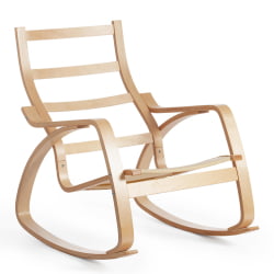 Кресло-качалка mod. AX3005 дерево береза, ткань: полиэстер/хлопок, 61х94,5х104 см, дерево: дуб #3, ткань бежевая 1501-4