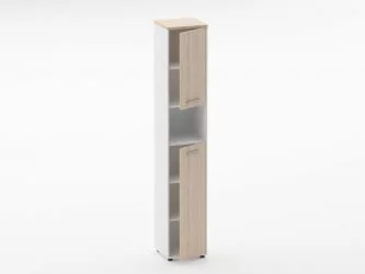 Шкаф 5 узкий закрытый, с нишей Дека 10.23.14Пр Туя/Белый / Deka