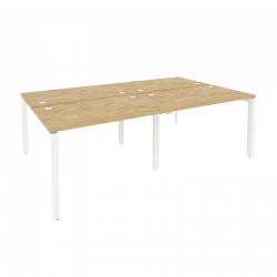 Рабочая станция на П-образном м/к ОНИКС О.МП-Д.РС-4.2.7 Тиквуд Светлый/Белый / ONIX O.MP-D.RS-4.2.7