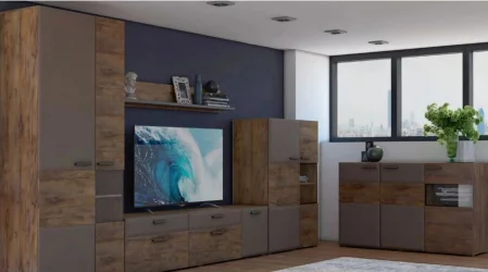 Тумба двухдверная Рио 950 Таксус Смоки софт