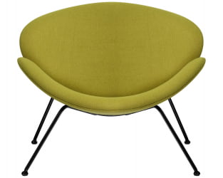 Кресло дизайнерское ДОБРИН ЕМИЛЙ (светло-зеленая ткань АФ3, черное основание) / DOBRIN EMILY AF3,