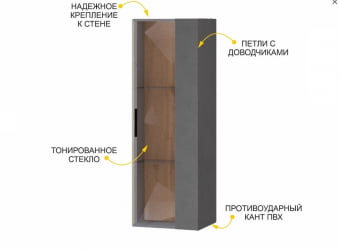 Шкаф-витрина малый (лев/прав) Джерси 602.07